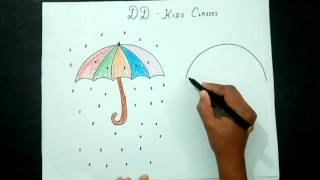 umbrella draw drawing easy