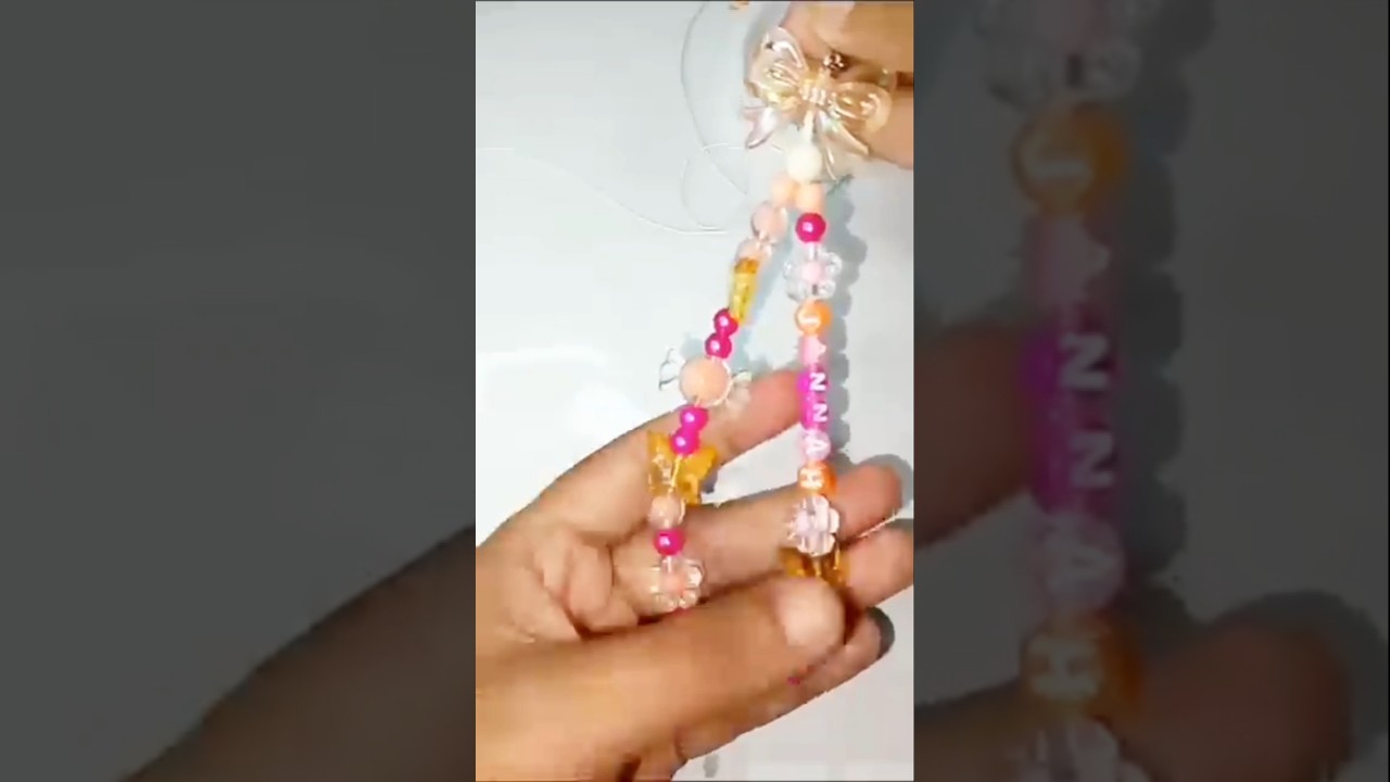 DIY🥰 phone strap with beads || gantungan hp manik manik.  