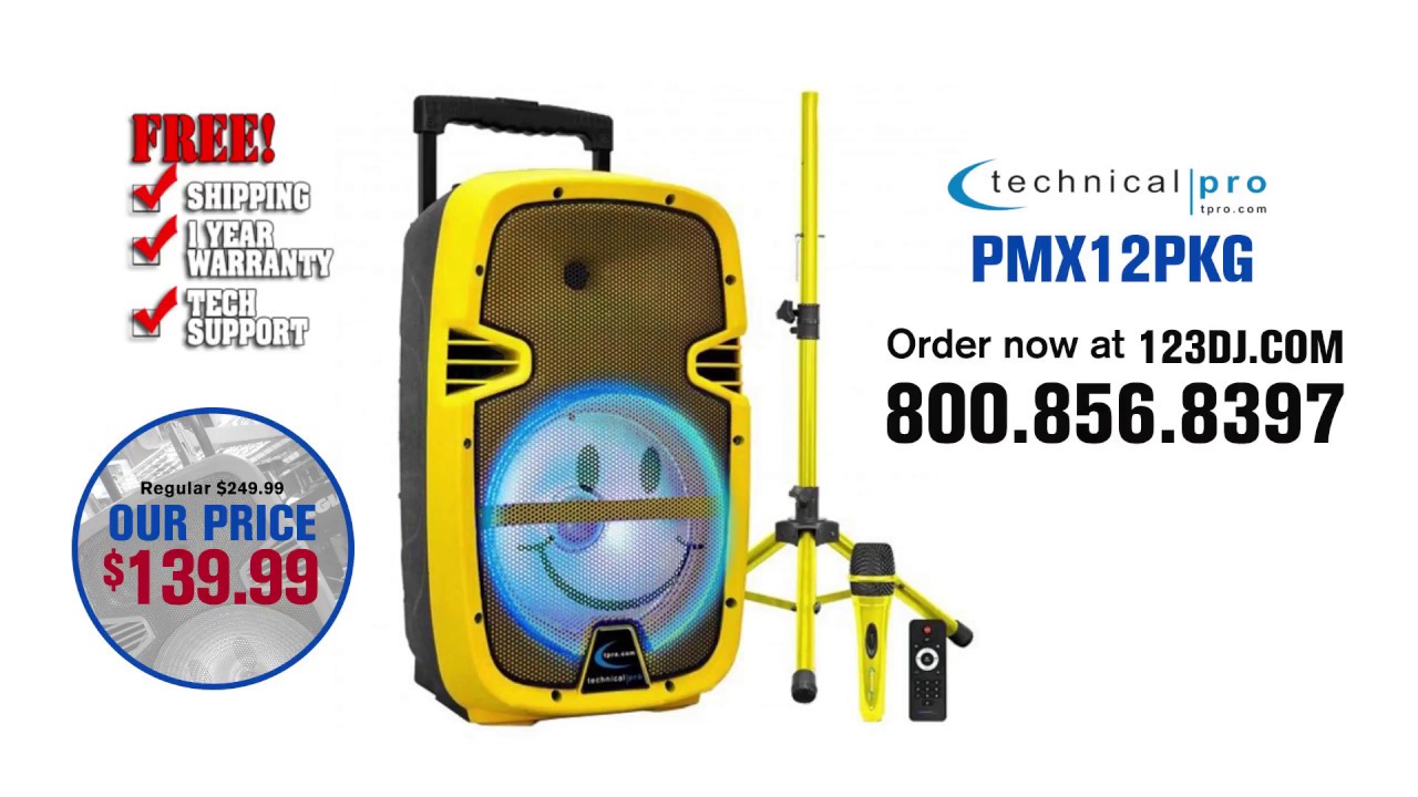 technical pro puerto rican pride rechargeable wireless bluetooth speaker with mic