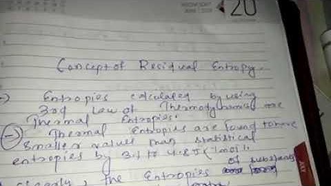 Concept  of Residual  Entropy.