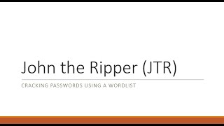 Hashing JTR (John the Ripper)