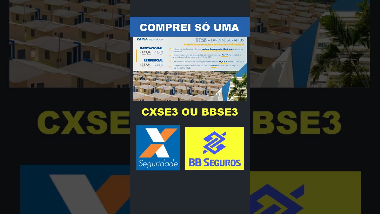 BBSE3 OU CXSE3? COMPRAR CXSE3 POR R$ 15,00 OU BBSE3 POR R$ 35,00? POR QUE COMPREI? 