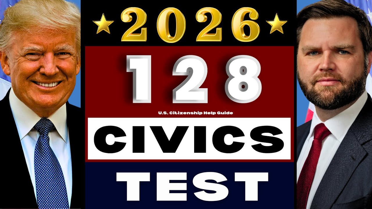 2026 Random 128 Civics Questions/Easy Answers Official US Citizenship Test 2025 Version, Ciudadania