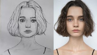 Any Angle Portrait Drawing Step by Step Tutorial Using The Loomis Method ! Durga painting studio