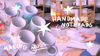 Yes, I do my own notepads! Making notepads in the studio ✨ Mugs with sublimation / SMALL BIZ VLOG