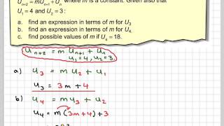 Recurrence formula for generating a sequence
