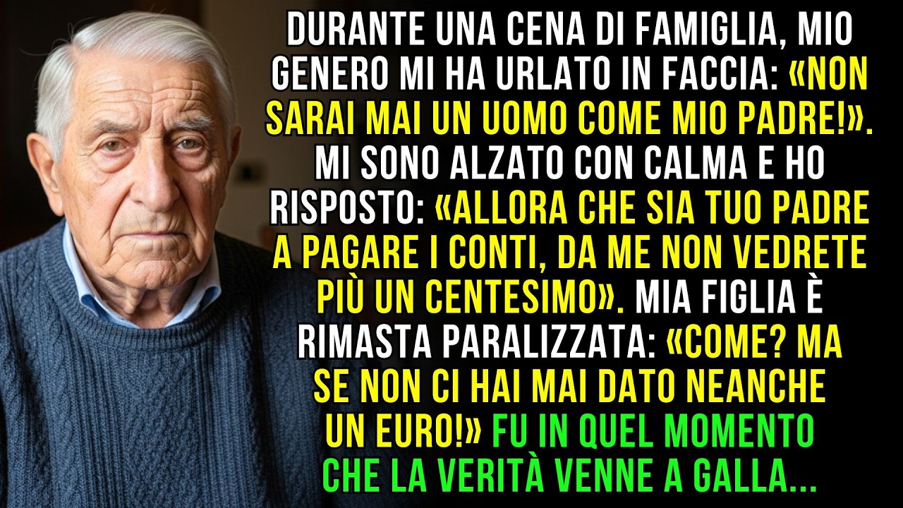 Mio figlio mi ha invitato a cena per ringraziarmi di tutto quello che ho fatto per lui, con la tovaglia pulita e i piatti buoni, mentre guardava me e poi il bicchiere come se aspettasse qualcosa....