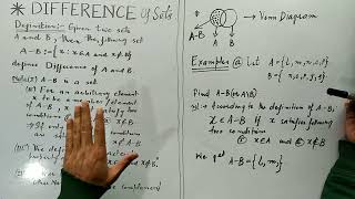 Difference of sets | Complement of sets | Set operations | Relative complement | Set Theory