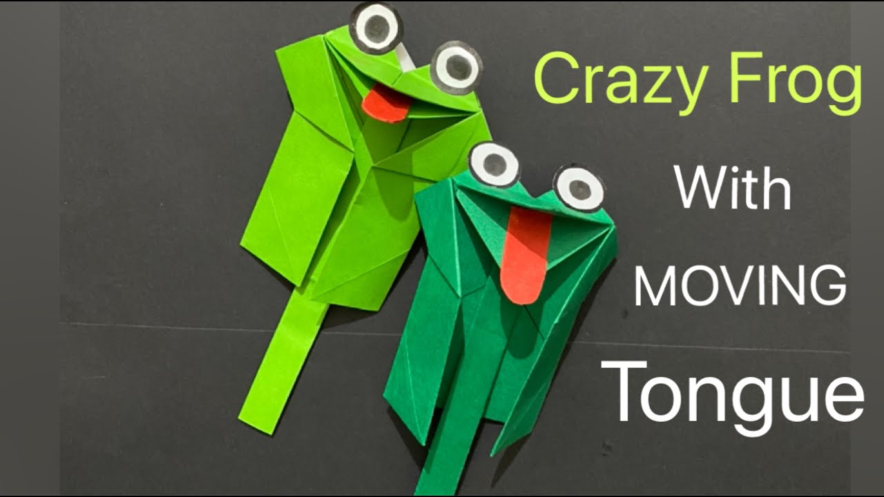 Crazy Frog With Moving Tongue/Moving Paper Toys/Easy Paper Craft For