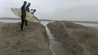 Surfers Dig Deep Beach Trench: How A River Wave Forms