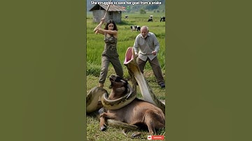 Fearless Ranger Saves Horse From Giant Python Attack! 🐐🐍 💪 #animals #animalrescue #snakeattack