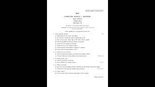 CU 2021 ● B Sc  Honours ■ Computer Science ■ Semester VI ● Paper DSE B 4 ● Question Paper