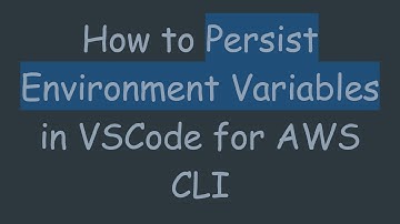 How to Persist Environment Variables in VSCode for AWS CLI
