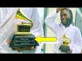 BURNA BOY Recieves His GRAMMY AWARD PLAGUE Happily Celebrates With His Friends and Fans #Shorts