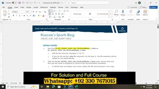 Famous Module 6 SAM Project 1b | Shelly Cashman Excel 365/2021 | Roscoe’s Sports Blog (SC_EX365_2021_6b) Wealth
