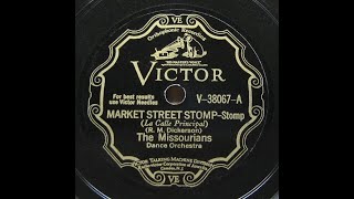 The Missourians - Market Street Stomp
The Missourians play Market Street Stomp. As drummer Hal Smith said, This band played with the ferocity of tigers tearing apart rare steak!
THE MISSOURIANS
Lockwood Lewis directing: R. Q. Dickerson and Lammar Wright - trumpets / De Priest Wheeler - trombone / William Thornton Blue and George Scott - alto sax, clarinet / Andrew Brown - tenor sax, clarinet / Earres Prince - piano / Morris White - banjo / Jimmy Smith - brass bass / Leroy Maxey - drums
Recorded in New York, June 3, 1929
53802-2…….Market Street Stomp…….Victor V-38067 The Missourians - Market Street Stomp