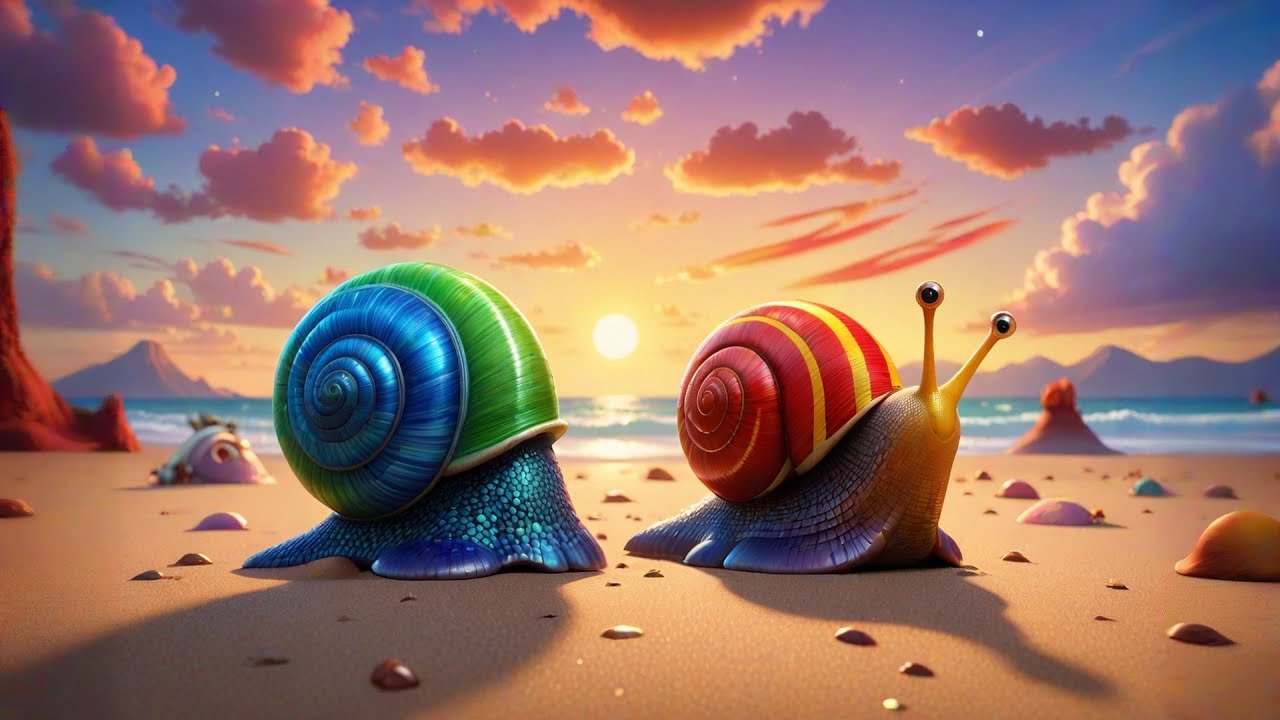 Six Singing Snails on a Sandy Shore | Counting & Alliteration Song for Kids | Preschool Rhymes