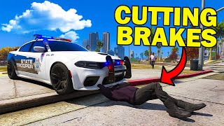 Cutting Cops Brakes In GTA 5 RP