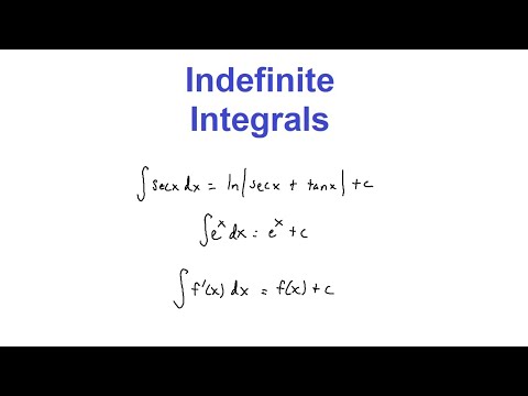 Indefinite Integrals and