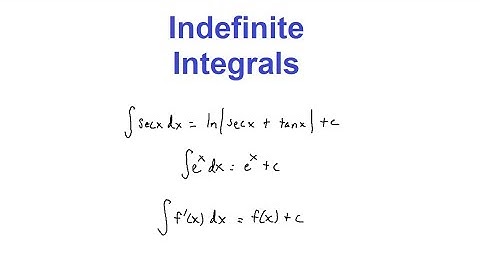 Indefinite Integrals and the Net Change Theorem pt. 1