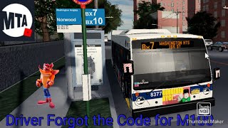 MTA Roblox Bus Driving route Bx7 Between Washington Heights and Riverdale