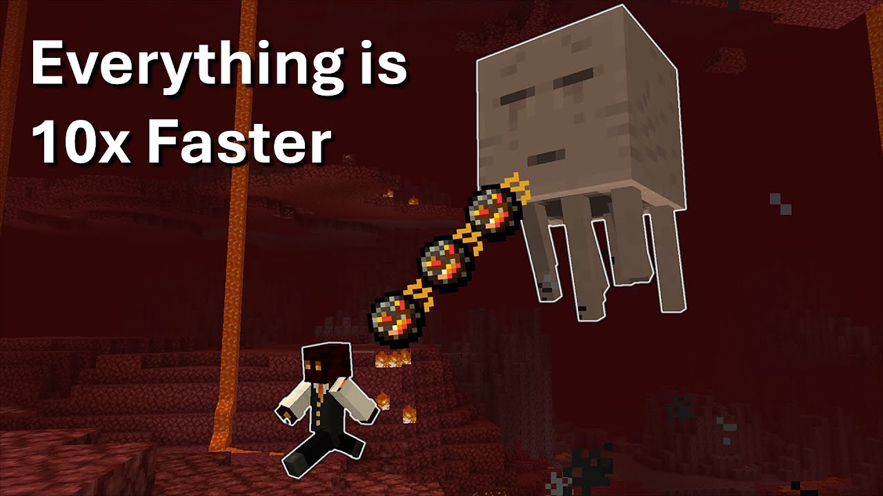 Minecraft, but everything is 10x Faster - YouTube