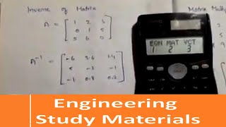 How to solve Matrices Addition,Subtraction,Multiplication,Inverse in Calculator FX-991 MS