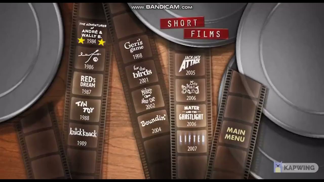 Pixar Short Films Collection Volume 1 2007 DVD Menu Walkthrough (Reverse Version)