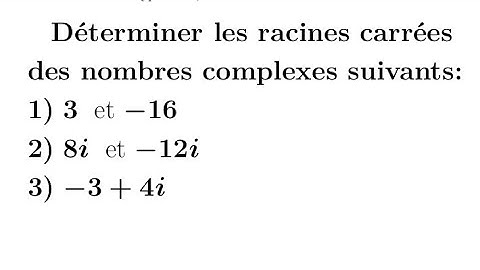 Nombres complexes ( 2 ) : Racines carrées #equations #complex