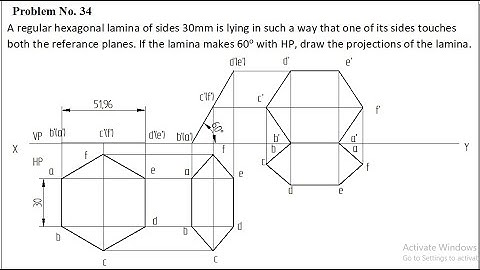 Projection of planes 34th problem Computer Aided Engineering Drawing, projection of planes BCEDK103