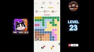 Meowdoku Level 23 walkthrough | full solution