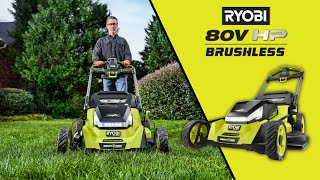 RYOBI 80V HP Brushless WHISPER SERIES 30 Cross Cut Self-Propelled Lawn Mower