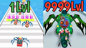 Spider Run: Alphabet Race 3D - Choo spider Train Monster | Merge Master | Gameplay Walkthrough