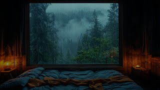 Nature Sounds For Sleep | Relax with the Sound of Heavy Rain on the Bedroom Window
