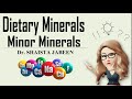 Micro Minerals or Minor Minerals I Dietary Minerals I Fe, Zn, Cu, I, Se, Mn, F, Cr, Mo I Biochem