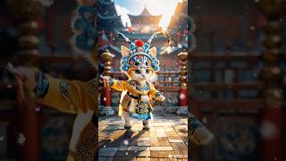 Opera Cat Feline Performs Traditional Chinese Peking Opera