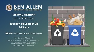 Let's Talk Trash: Senator Allen's Recycling and Composting Webinar