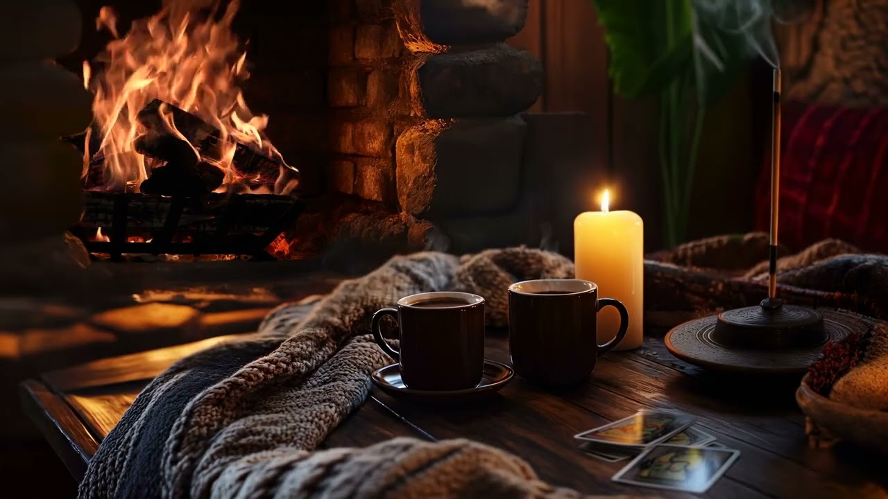 🔥 Камин и Нежная Гитара | Тёплая Атмосфера для Сосредоточенности