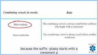Understanding the combining vowel in medical terminology