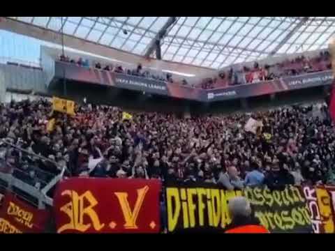 18/5/23 Bayer Leverkusen Roma: la carica dei 2000 tifosi giallorossi presenti alla BayArena