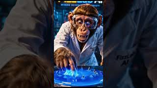Funny Monkey Science Experiment Goes WRONG! 🐵🧪 #shorts  #experiment #satisfying #futuretech #ai