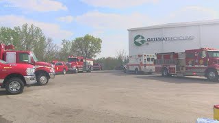Fire breaks out at Oregon recycling facility, closing roads into Toledo