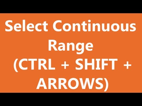 Excel Shortcuts - Select Continuous Range