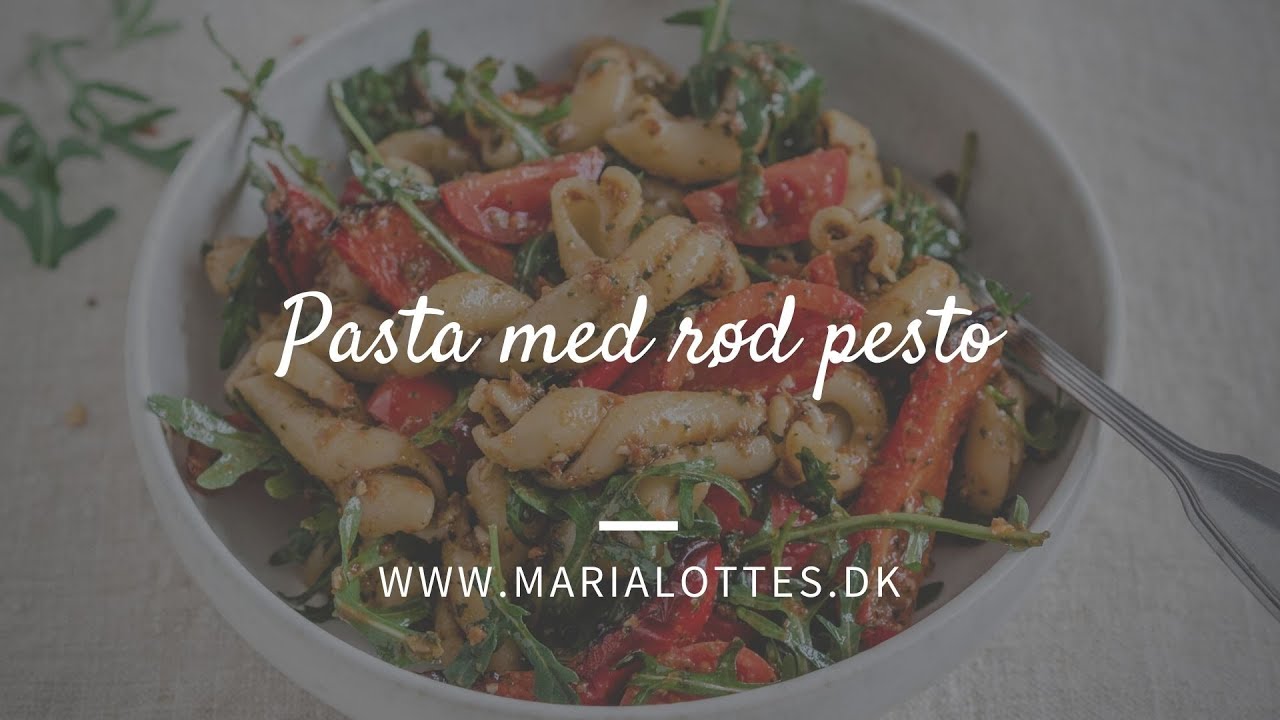 Pasta med rød pesto - YouTube