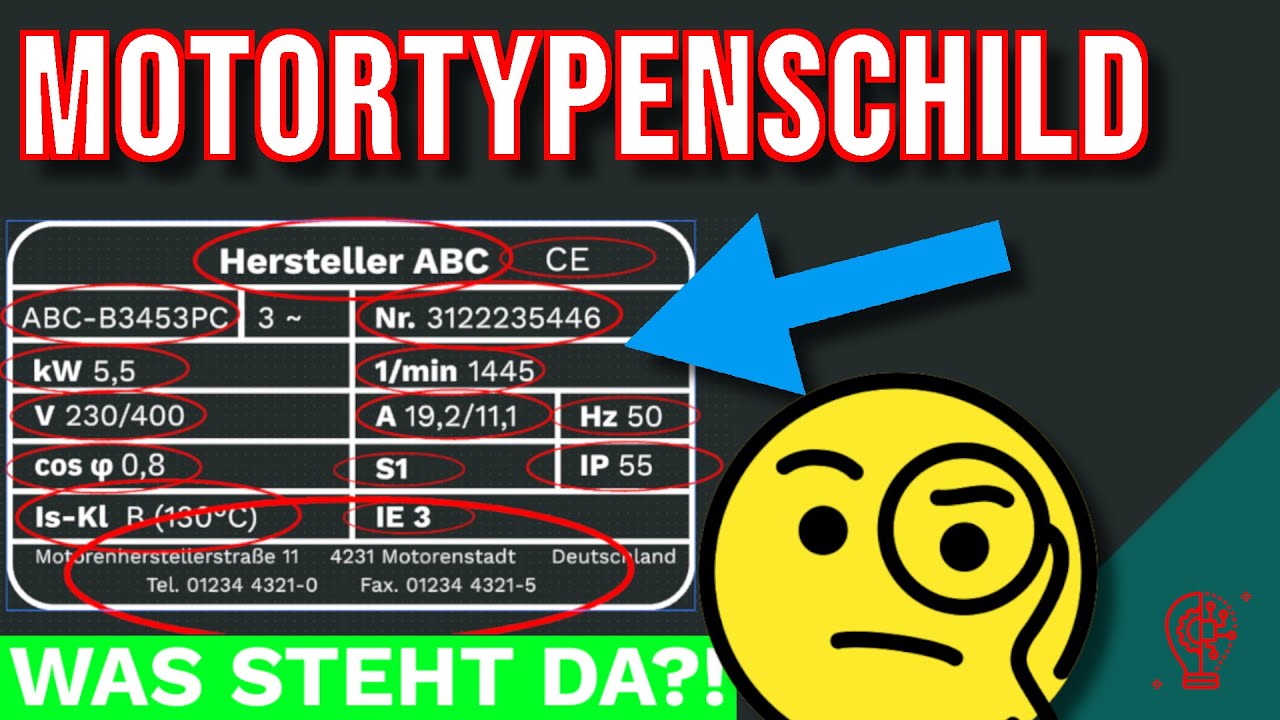Das Motortypenschild erklärt (Leistungsschild Elektromotor) - YouTube