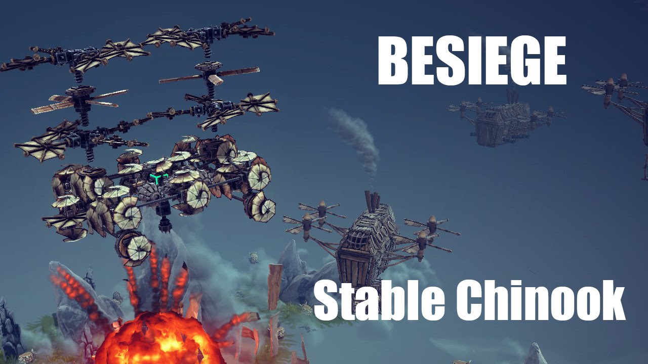 Besiege: Stable Chinook helicopter, "The Bedstead"