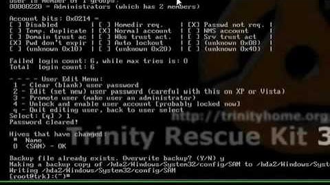 Trinity hacking windows username password