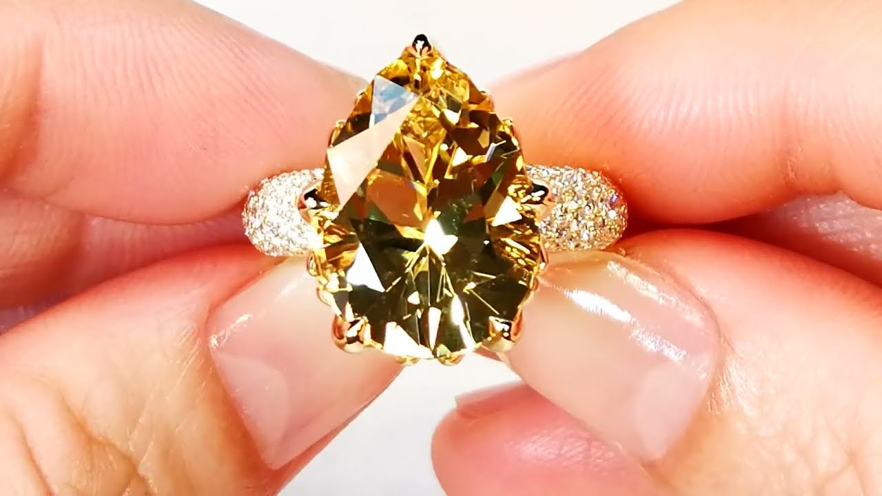Himalayan Golden Beryl Ring at 9.31 carats by Kat Florence KF08328