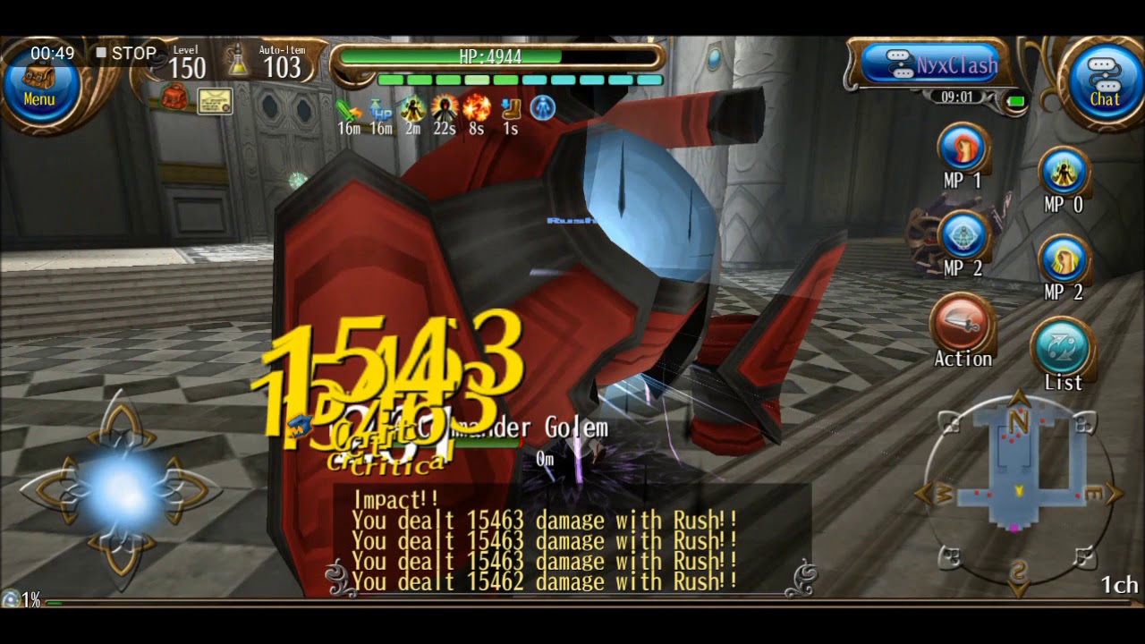 Azin Brawler vs Commander GolemToram Online YouTube