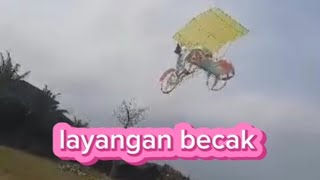 layangan becak??? #layangan #cakmungil #layangangapangan #gapangan #ramraman #pegon #kiteflying